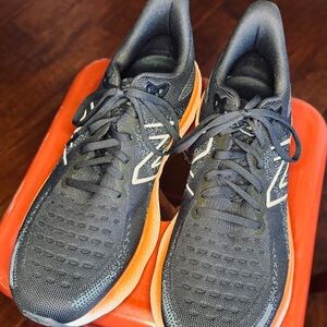 Blue and Orange Athletic Shoes
